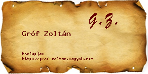 Gróf Zoltán névjegykártya